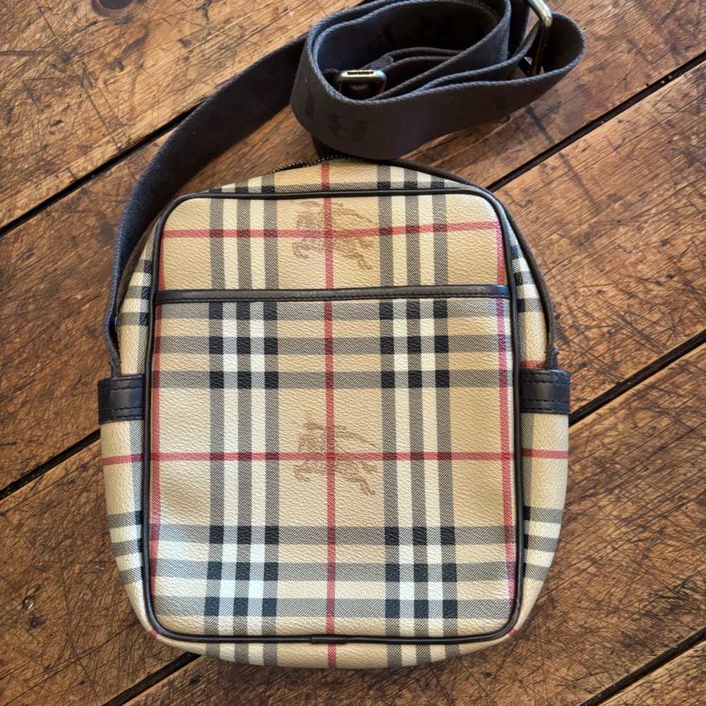Burberry Haymarket Check Crossbody Shoulder Bag Unisex